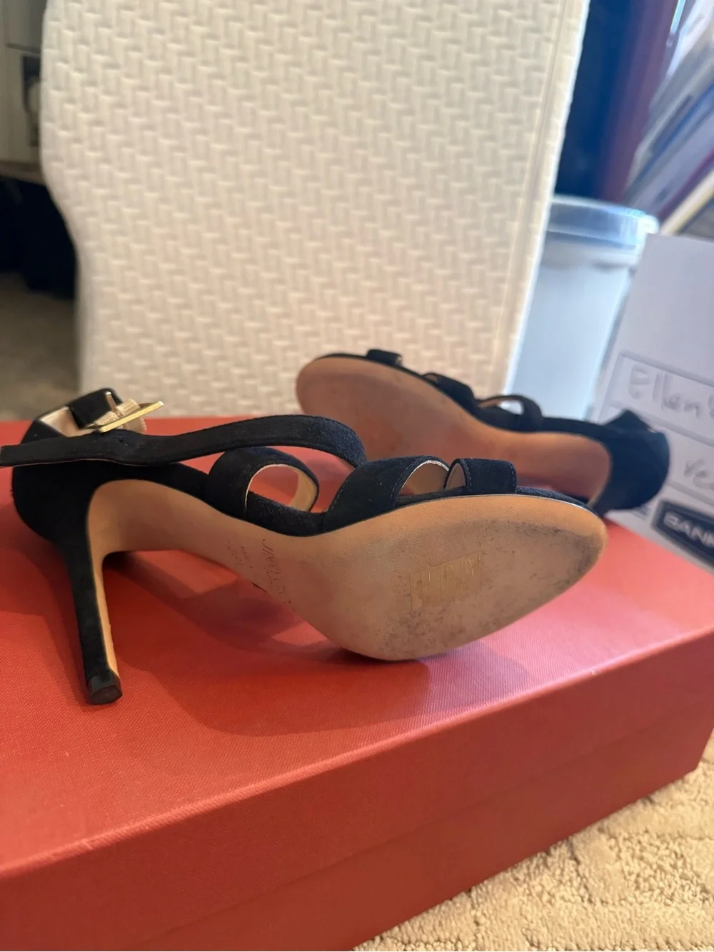 Jimmy Choo Black Suede Strappy Heeled Sandals